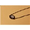 Image 3 : 14 KT. WHITE GOLD NATURAL TANZANITE SLIDER STYLE PENDANT.  OVAL SHAPED BEZEL SET WITH 1 OVAL MIXED