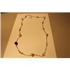 Image 1 : 10 KT GOLD CHANEL INSPIRED WHITE FRESH WATER CULTURED PEARL NECKLACE