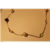 Image 2 : 10 KT GOLD CHANEL INSPIRED WHITE FRESH WATER CULTURED PEARL NECKLACE