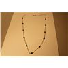 Image 1 : 10KT. YELLOW GOLD NATURAL EMERALD NECKLACE. BEZEL SET WITH A TOTAL OF 11