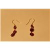 Image 2 : PAIR OF 14KT. YELLOW GOLD DANGLING RUBY EARRINGS SET WITH A TOTAL OF 6 ROUND MIXED CUT GLASS