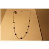 Image 1 : 10 KT. WHITE GOLD NATURAL BLUE SAPPHIRE AND NATURAL MOONSTONE NECKLACE.  SET WITH A