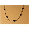 Image 2 : 10 KT. WHITE GOLD NATURAL BLUE SAPPHIRE AND NATURAL MOONSTONE NECKLACE.  SET WITH A