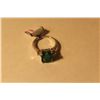 Image 1 : LADIES 14KT WHITE GOLD NATURAL EMERALD AND DIAMOND SET DRESS RING SET WITH 2 ROUND BRILLIANT CUT