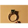 Image 2 : LADIES 14KT WHITE GOLD NATURAL EMERALD AND DIAMOND SET DRESS RING SET WITH 2 ROUND BRILLIANT CUT