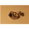 Image 3 : LADIES 925 STERLING SILVER COLOURLESS CUBIC ZIRCONIA AND BLACK TAHITIAN CULTURED PEARL DRESS RING.