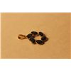 Image 2 : 14 KT. YELLOW GOLD NATURAL BLUE SAPPHIRE PENDANT.  FORMED WITH 6 OVAL MIXED CUT