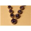 Image 2 : ONE 14KT WHITE GOLD NATURAL TANZANITE AND DIAMOND SET CHOKER NECKLACE.  CLAW SET WITH 274 ROUND