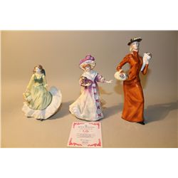 LOT OF 3 ROYAL DOULTON'S- HN2543 ELIZA, HN3626 LILY AND HN3693 APRIL