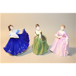 LOT OF 3 ROYAL DOULTON'S- HN2368 FLEUR, HN2791 ELAINE AND HN2209 A HOSTESS OF WILLIAMSBURG