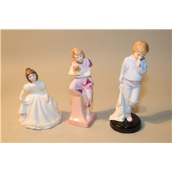 LOT OF 3 ROYAL DOULTON'S- NO NAME COLOURWAY, HN4247 LIDO LADY AND HN2953 SLEEPY DARLING