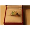 Image 1 : LADIES 14KT. WHITE GOLD NATURAL WHITE CRYSTAL OPAL & DIAMOND SET DRESS RING.  BEAD SET WITH 1 ROUND