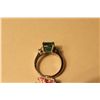 Image 3 : LADIES 14KT WHITE GOLD NATURAL EMERALD AND DIAMOND SET DRESS RING SET WITH  1 SQUARE STEP CUT