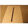 Image 1 : STERLING SILVER NATURAL BLUE SAPPHIRE, RUBY AND EMERALD SET BRACELET.  BEAD SET WITH 52 ROUND