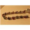 Image 2 : STERLING SILVER NATURAL BLUE SAPPHIRE, RUBY AND EMERALD SET BRACELET.  BEAD SET WITH 52 ROUND