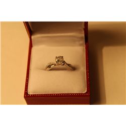 14KT WHITE GOLD DIAMOND SET ENGAGEMENT/DRESS RING CLAW SET 22 SINGLE AND ROUND BRILLIANT CUT