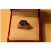 Image 1 : LADIES 14 KT. WHITE GOLD NATURAL TANZANITE AND DIAMOND DRESS SET DRESS RING SET WITH 14 SINGLE CUT