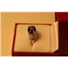 Image 2 : LADIES 14 KT. WHITE GOLD NATURAL TANZANITE AND DIAMOND DRESS SET DRESS RING SET WITH 14 SINGLE CUT