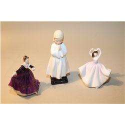 LOT OF 3 ROYAL DOULTON HN3246 KIRSTY, NO NAME BALLERINA AND HN1978 BEDTIME