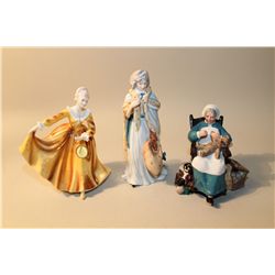 LOT OF 3 ROYAL DOULTON HN2221 NANNY, HN 3442 ELIZA FARREN 684/5000 AND HN2381 KIRSTY