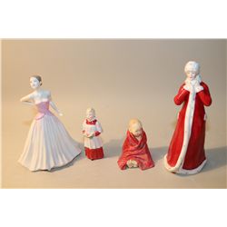 LOT OF 4 ROYAL DOULTON HN3060 WINTERTIME, THIS LITTLE PIG, HN2141CHOIR BOY AND NO NAME