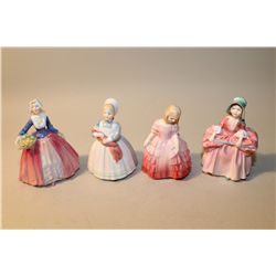 LOT OF 4 ROYAL DOULTON HN1368 ROSE, HN1811 BO PEEP, HN 2142 THE RAG DOLL, HN1916 JANET