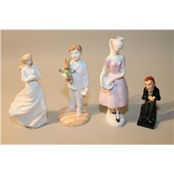 LOT OF 4 ROYAL DOULTON HN3389 LOVING YOU, HN4465 LIGHTS OUT, HN2185 COLUMBINE AND URIAH HEEP