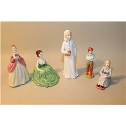 LOT OF 5 FRANCESCA CHINA FIGURINES INCL. OLIVIA, MAY, WILLIAM, JOANNE AND JANE