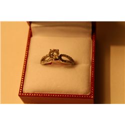 LADIES 14KT WHITE GOLD DIAMOND SET ENGAGEMENT/DRESS RING