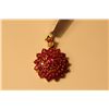 Image 1 : 14KT YELLOW GOLD NATURAL RUBY PENDANT SET WITH  49 ROUND MIXED CUT NATURAL RUBIES APPROX. 7.40