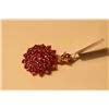 Image 2 : 14KT YELLOW GOLD NATURAL RUBY PENDANT SET WITH  49 ROUND MIXED CUT NATURAL RUBIES APPROX. 7.40