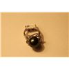 Image 1 : LADIES STERLING SILVER COLOURLESS CUBIC ZIRCONIA AND BLACK TAHITIAN CULTURED PEARL DRESS RING.  SET