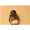 Image 3 : LADIES STERLING SILVER COLOURLESS CUBIC ZIRCONIA AND BLACK TAHITIAN CULTURED PEARL DRESS RING.  SET