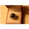 Image 4 : LADIES STERLING SILVER COLOURLESS CUBIC ZIRCONIA AND BLACK TAHITIAN CULTURED PEARL DRESS RING.  SET
