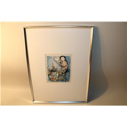 "UNTITLED- IN THE STYLE OF CHAGALL" LIMITED EDITION LITHOGRAPH, SIGNED LOWER RIGHT, 24/50