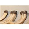 Image 2 : LOT OF 4 AFRICAN WARTHOG TUSK PENDANTS WITH SILVER FILIGREE