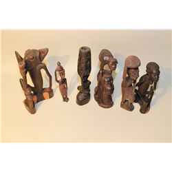 LOT OF 6 MAKONDE (TANZANIA) CARVED EBONY SCULPTURES