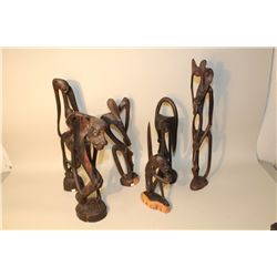 LOT OF 6 MAKONDE (TANZANIA) CARVED EBONY SCULPTURES