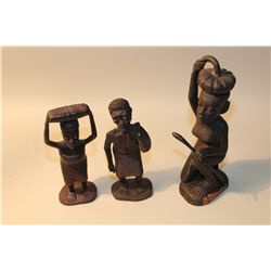 LOT OF 3 MAKONDE (TANZANIZA) EBONY CARVINGS