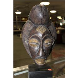 CARVED MASK ON PEDESTAL 16" HIGH