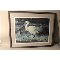 CARL BRENDERS, SNOWY EGRET, LIMITED EDITION PRINT 758/2500