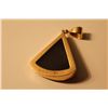 Image 3 : 14 KT YELLOW GOLD CUSTOM MADE DRUZY QUARTZ PENDANT .  HOLDS 1 TRIANGULAR SHAPED DOMED & CONCAVE