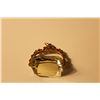 Image 1 : 9KT YELLOW GOLD & NATURAL CITRINE QUARTZ BRITISH MADE ROTATING FOB STYLE PENDANT.  FEATURES A