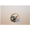 Image 1 : LADIES 10KT YELLOW GOLD NATURAL BLUE TOPAZ RING CLAW SET WITH 1 OVAL MIXED CUT NATURAL BLUE TOPAZ