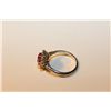 Image 2 : LADIES 10KT WHITE GOLD SYNTHETIC RUBY & COLOURLESS SYNTHETIC SAPPHIRE DRESS RING.  SET WITH 10