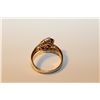 Image 2 : LADIES 14KT. YELLOW GOLD AMETHYST & DIAMOND SET DRESS RING.  CLAW SET WITH A TOTAL OF 2 PEAR SHAPED
