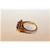 Image 2 : LADIES 14KT YELLOW GOLD NATURAL AMETHYST  DRESS RING CLAW SET WITH 2 ROUND MIXED CUT AMETHYSTS.