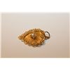 Image 2 : ONE 14 KT YELLOW GOLD WHITE CULTURED PEARL HEART SHAPED PENDANT.  CLAW SET WITH 1 ROUND WHITE