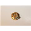 Image 2 : ONE 14KT. YELLOW GOLD ROUND SHAPED ORCHID AND SCROLL DESIGN PENDANT,  SET WITH 1 ROUND WHITE