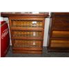 Image 1 : 3 TIER LEADED GLASS OAK BOOK CASE